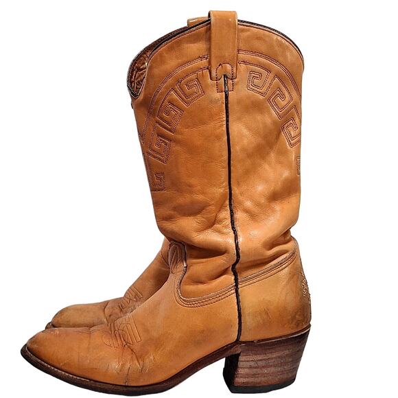 Texas Imperial Vintage Men’s Western Boots Light Brown Size 10.5 D Pre-owned - Picture 2 of 11